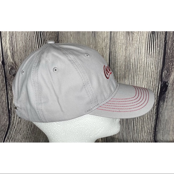 NEW Coca Cola Women’s Gray Red Baseball Hat Cap Adjustable One Size Collectible - Picture 2 of 5